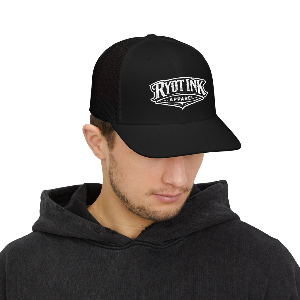 Embroidered Ryot Ink Trucker Hat — Vintage Logo Snapback Cap