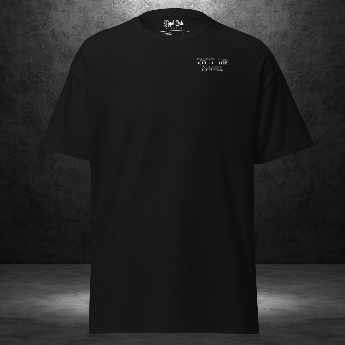 Front of Panther Tee by Ryot Ink Apparel on a black unisex shirt